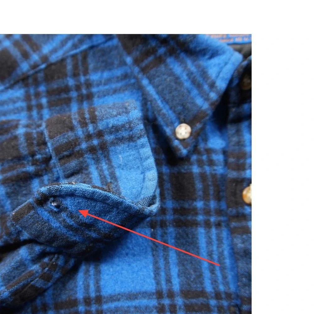 Thrashed Pendleton Vintage Wool Plaid Men Shirt S Blue Distressed Western Skate